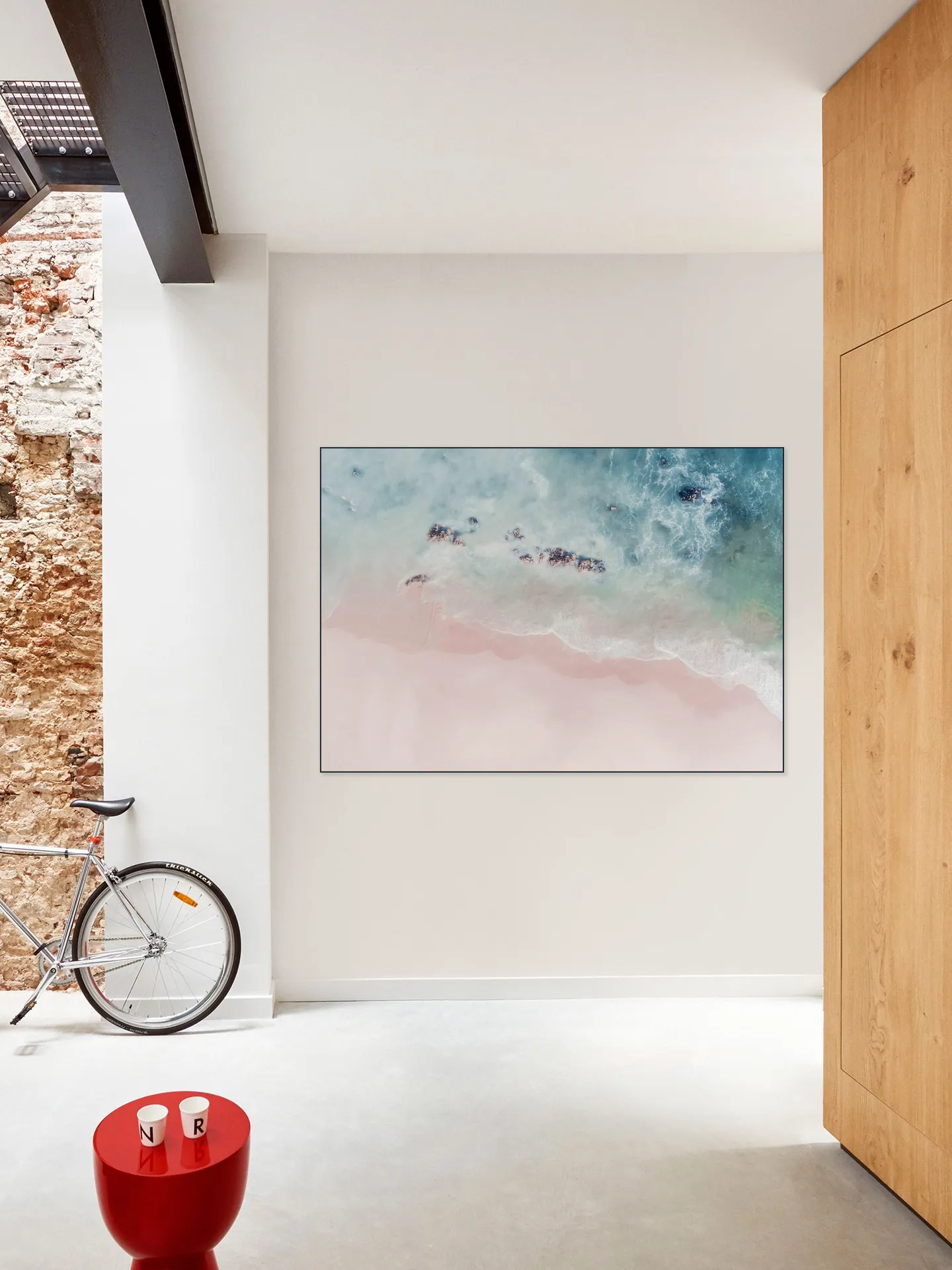 Aerial Ocean Pink Sand