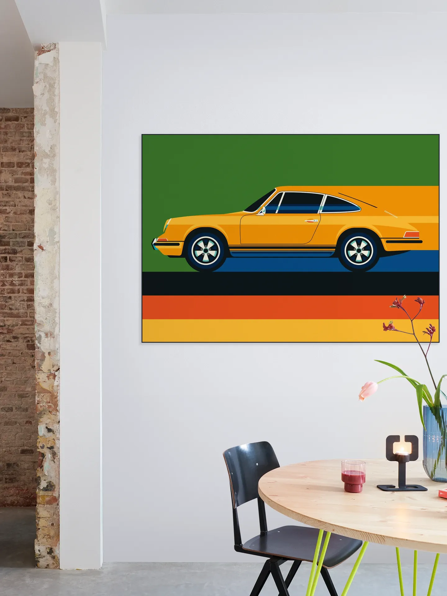 Orange Vintage Sports Car Side