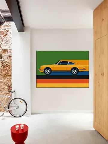 Orange Vintage Sports Car Side