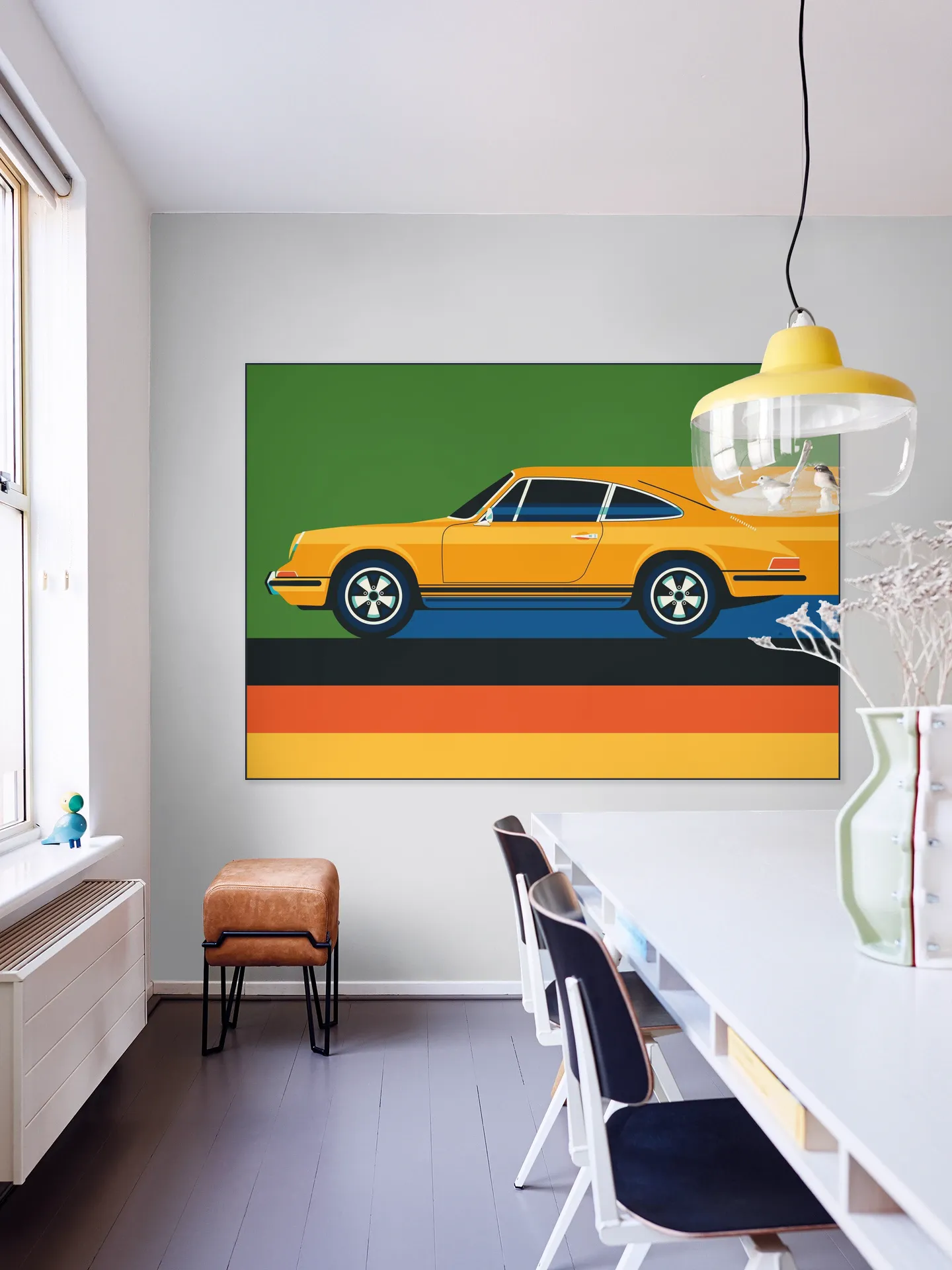 Orange Vintage Sports Car Side