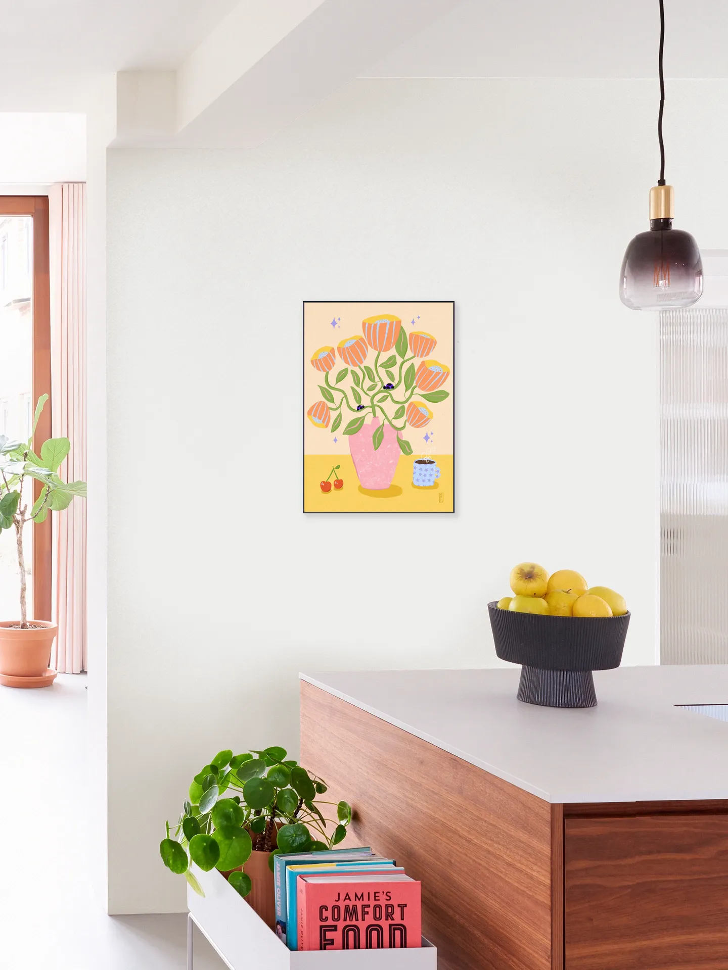 Dirkie Nell Retro Bell Flowers in a Vase Illustration