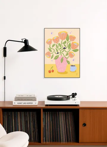 Dirkie Nell Retro Bell Flowers in a Vase Illustration