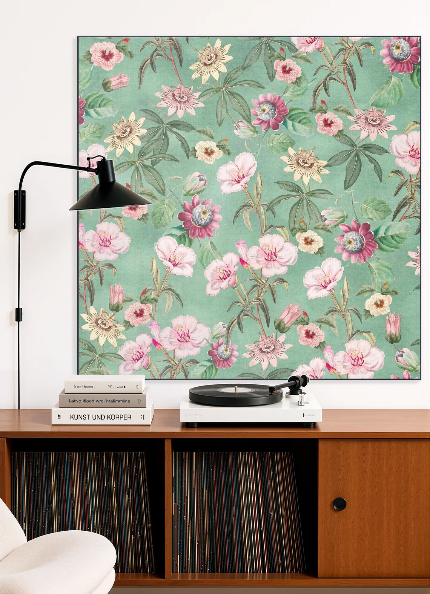 Tropical Vintage Passiflora and Hibiscus
