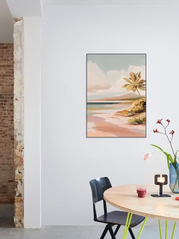 Pastel Tropical Lagoon Landscape