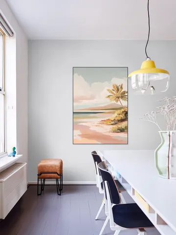 Pastel Tropical Lagoon Landscape