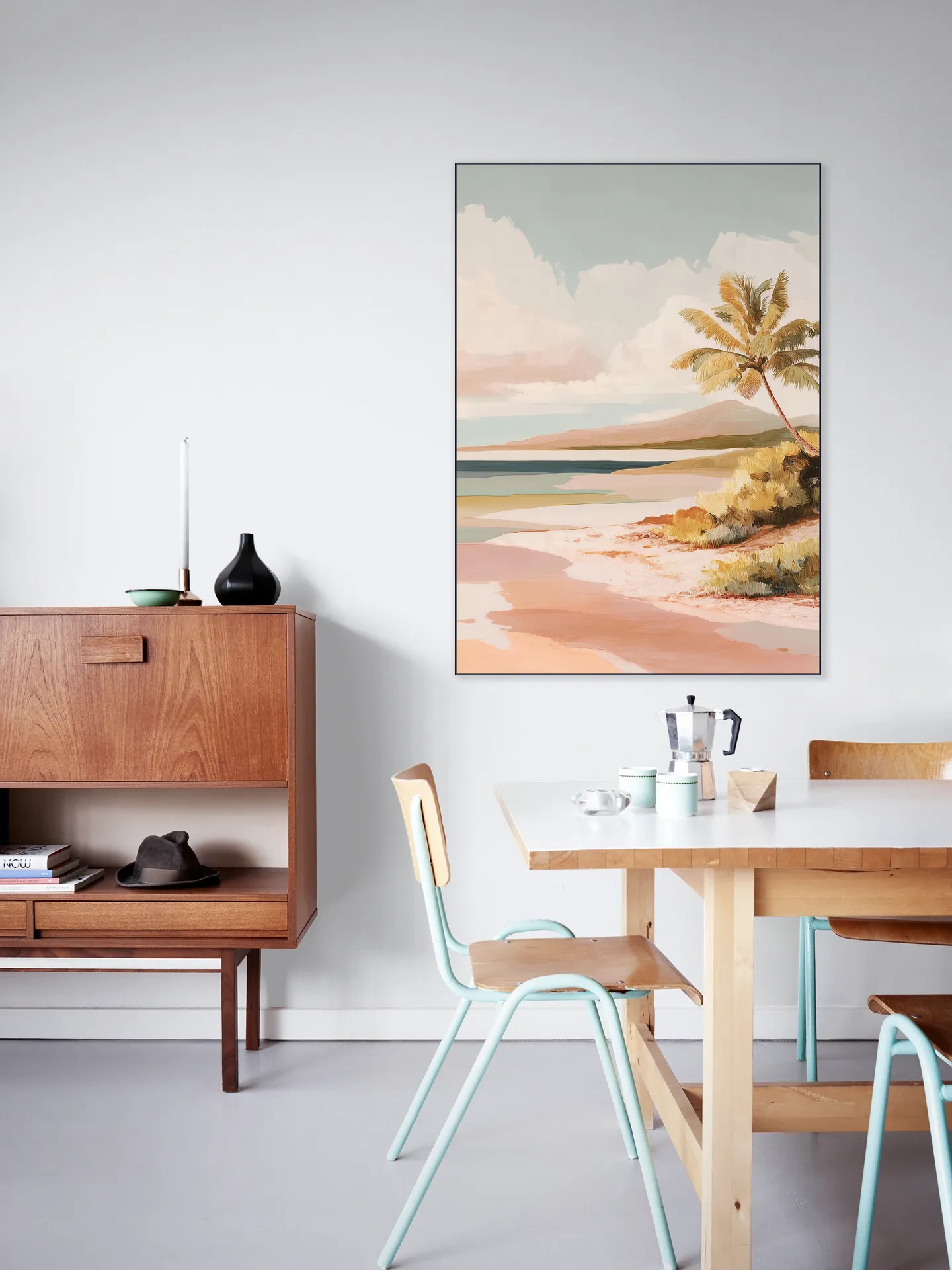 Pastel Tropical Lagoon Landscape