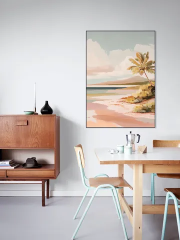 Pastel Tropical Lagoon Landscape