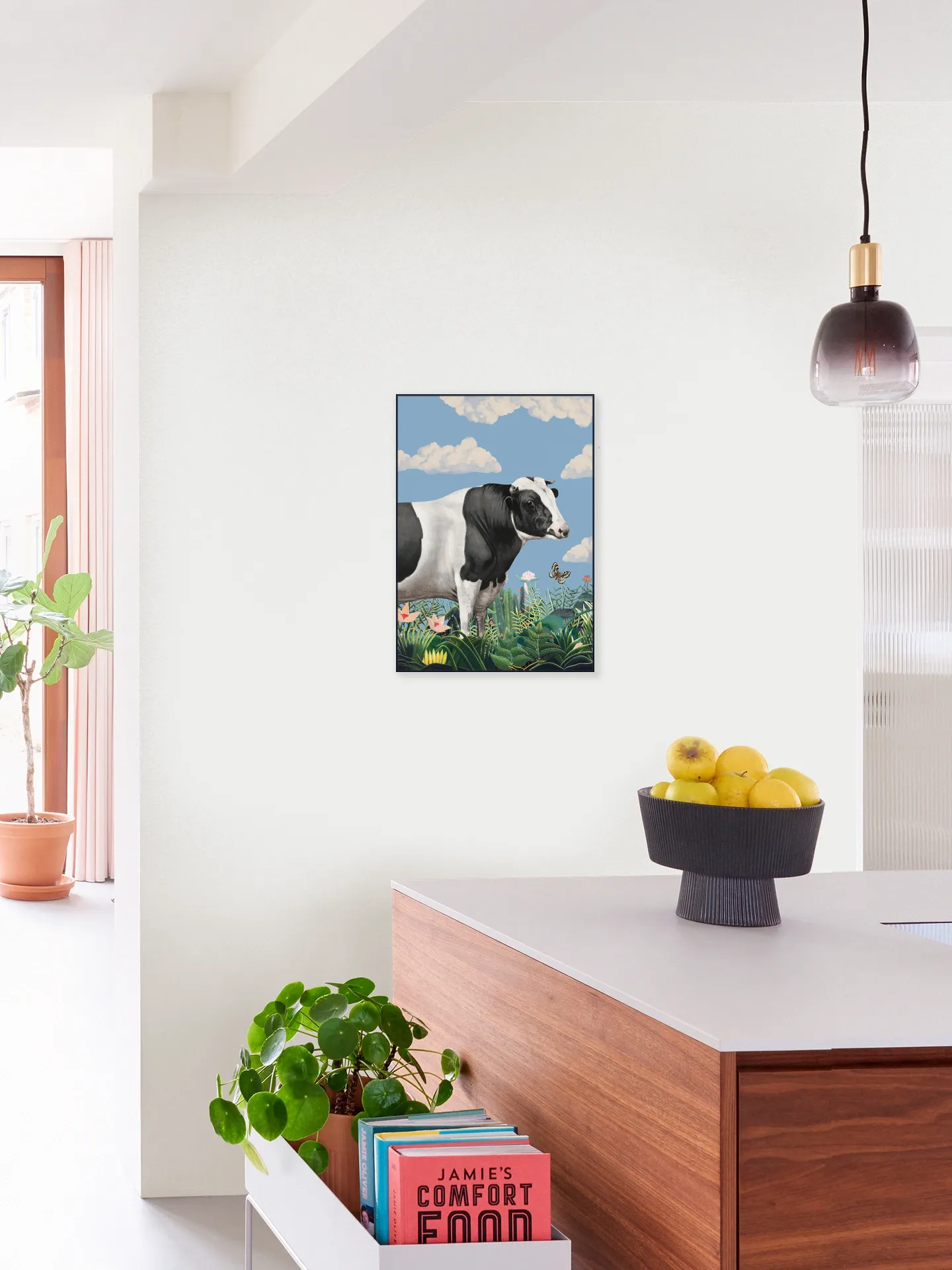 Colourful Portraits of Happy Cows (butterfly Included)