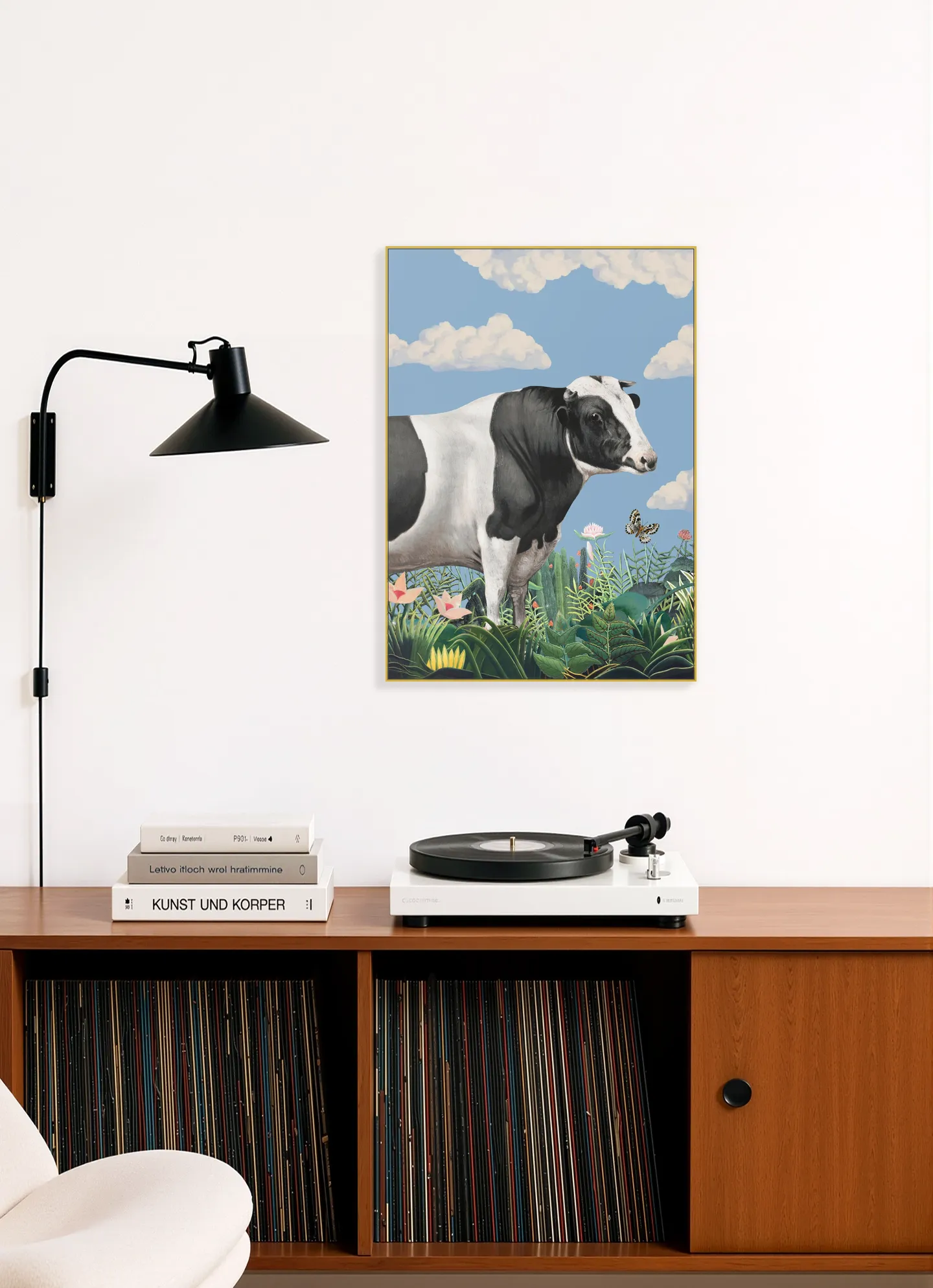 Colourful Portraits of Happy Cows (butterfly Included)