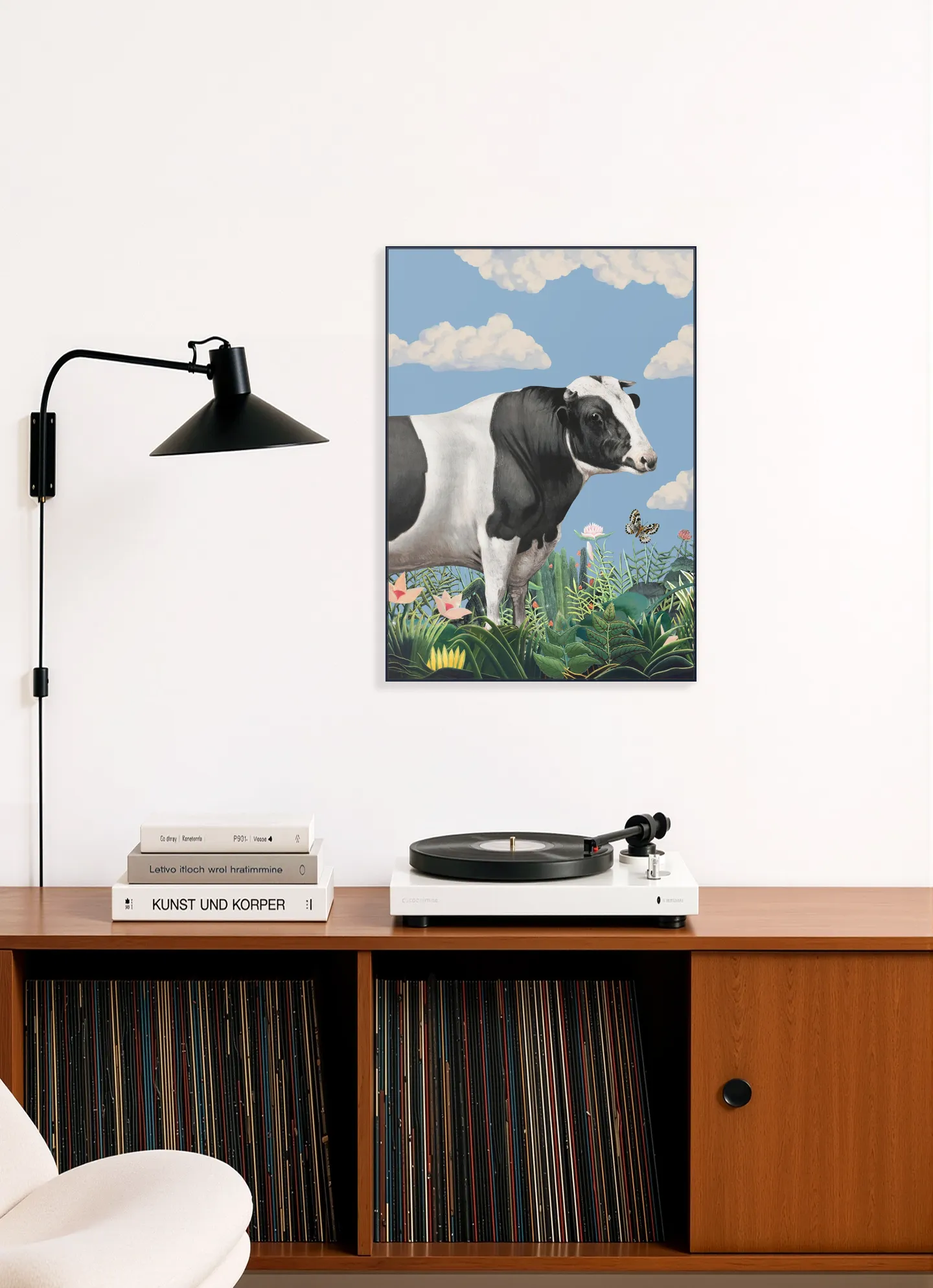 Colourful Portraits of Happy Cows (butterfly Included)