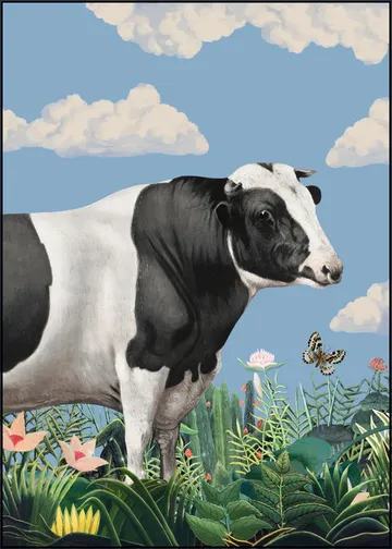 Colourful Portraits of Happy Cows (butterfly Included)