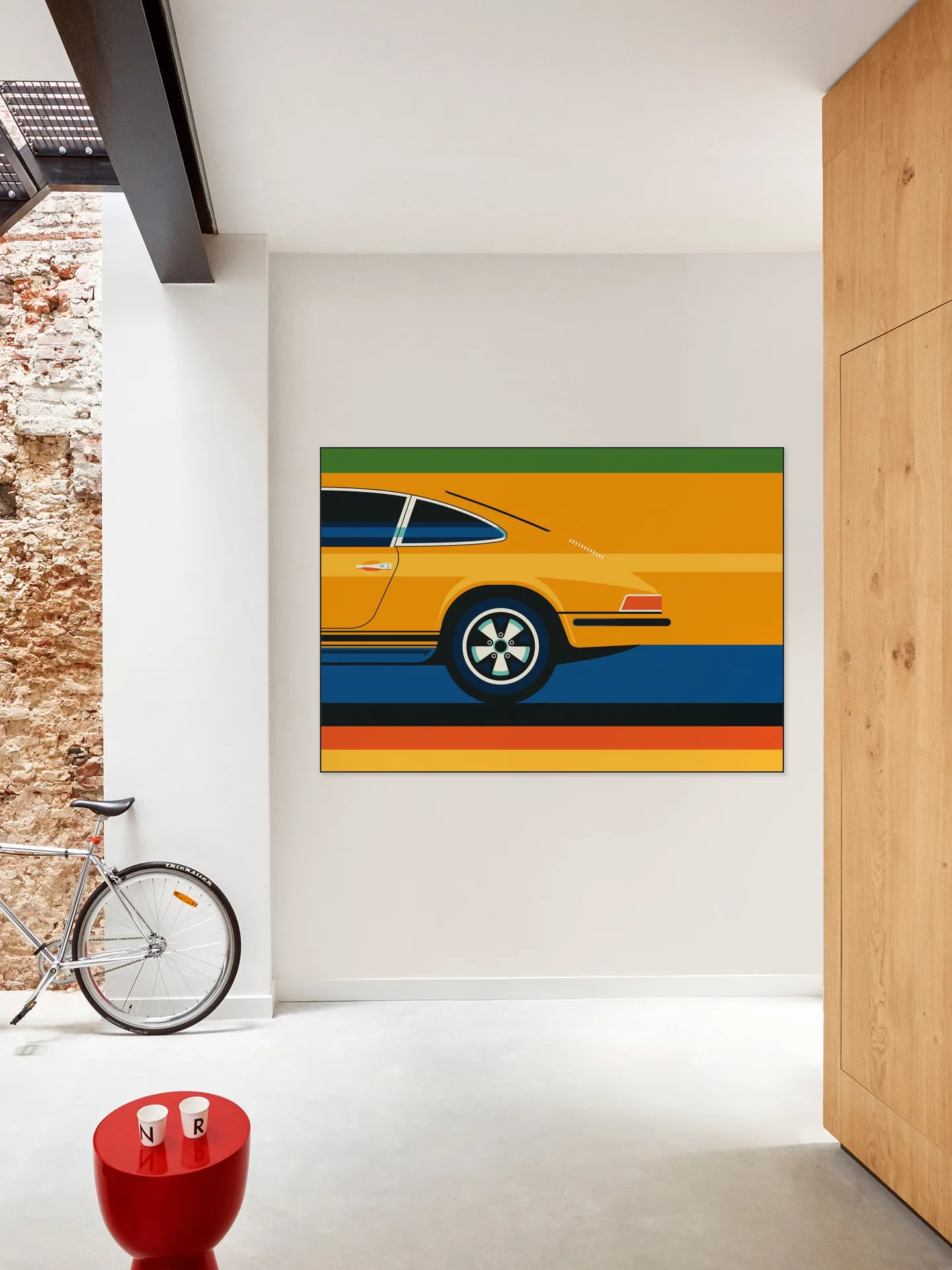 Orange Sports Car Side Back