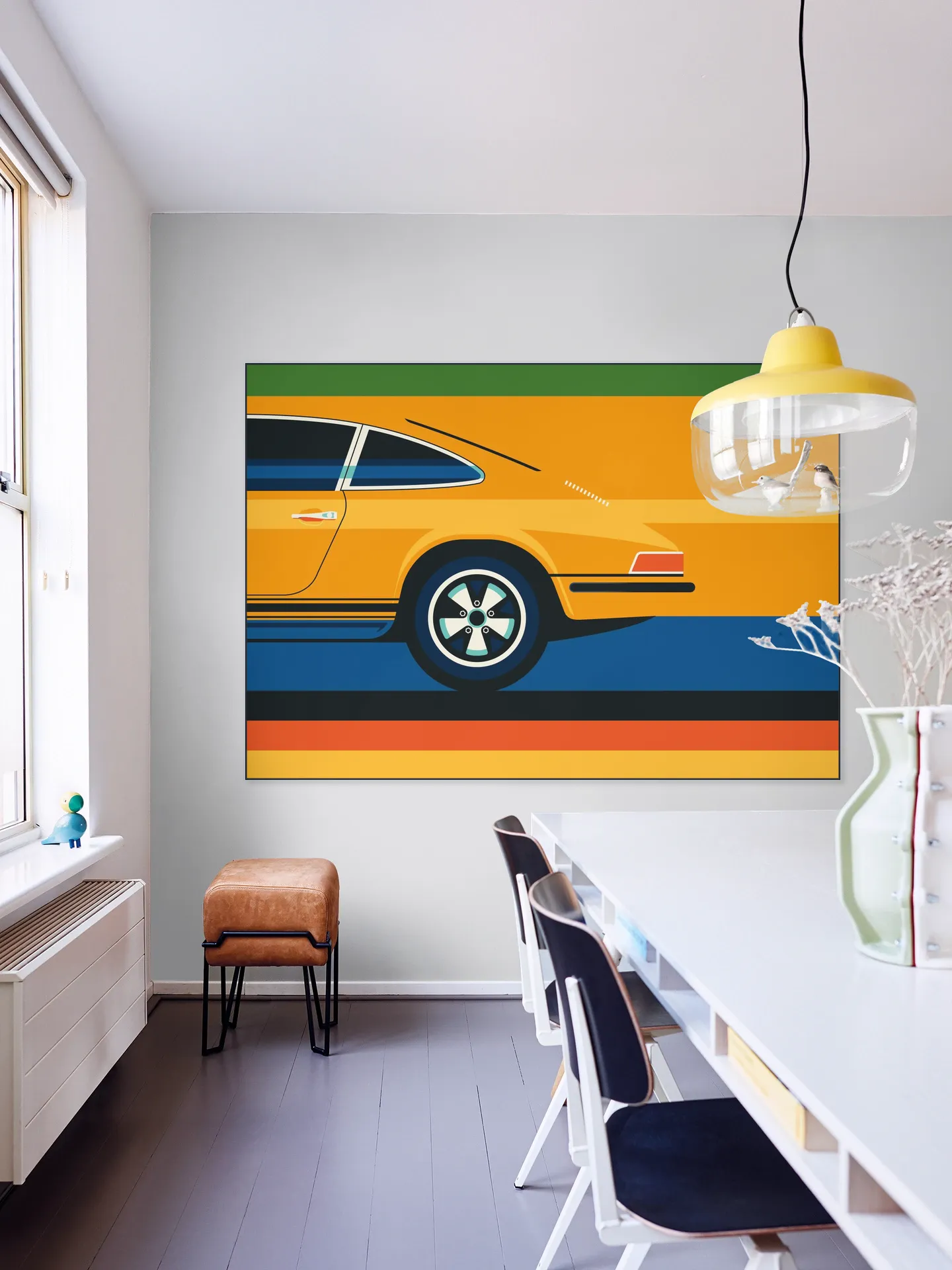 Orange Sports Car Side Back