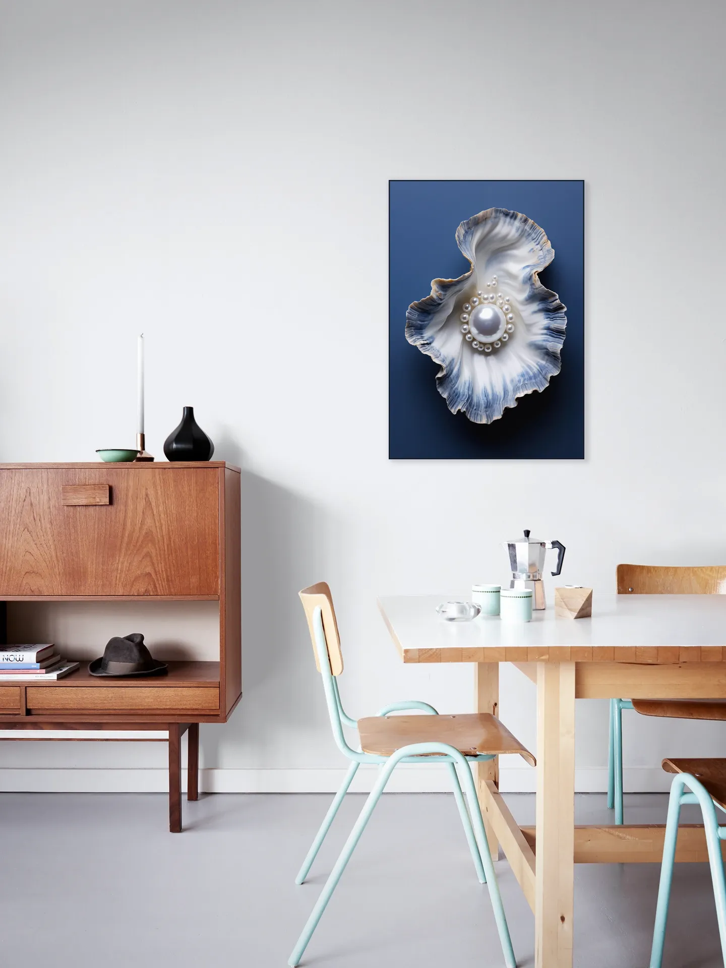 Blue Oyster with Pearls