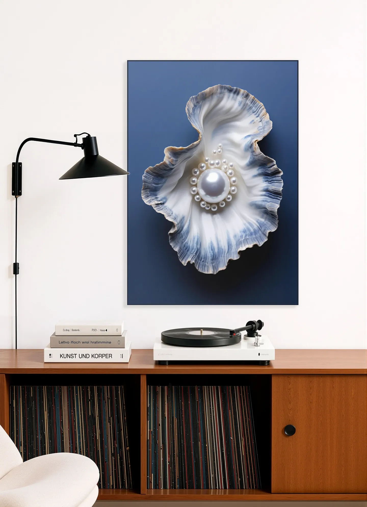 Blue Oyster with Pearls