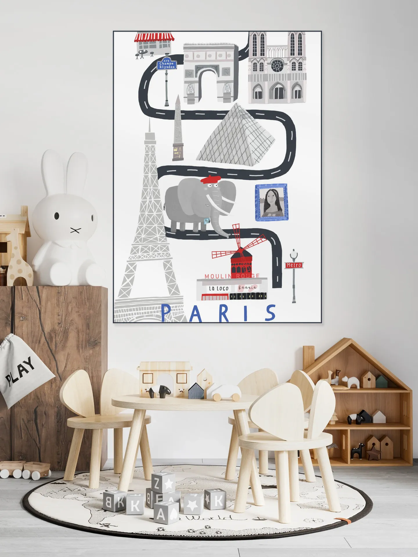 Paris City With Cute Elephant Tourist