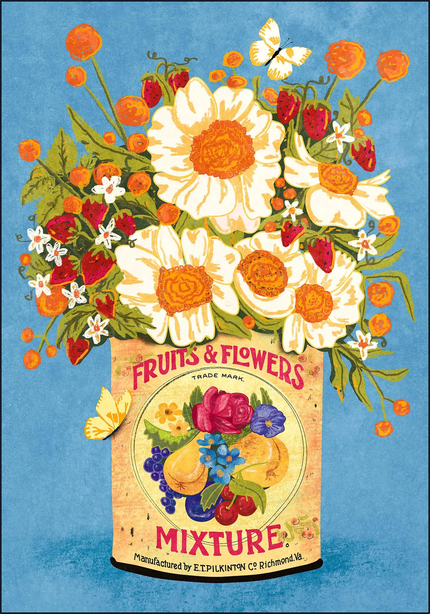Flower in a tea can