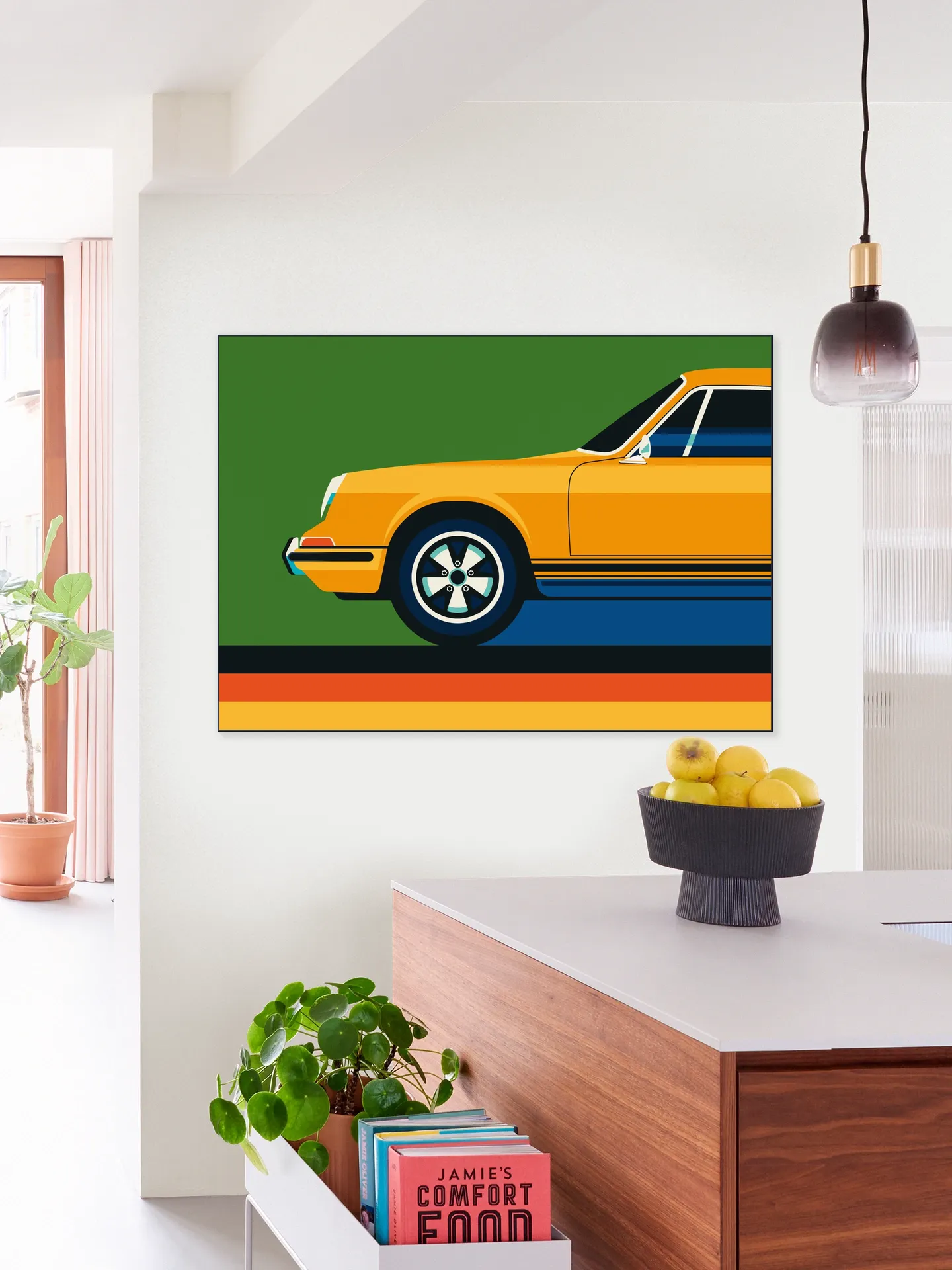 Orange Vintage Sports Car Front
