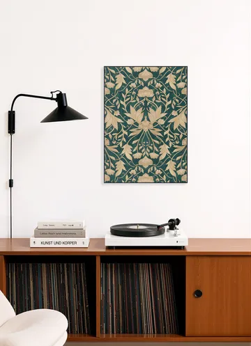 Morris Vintage Floral Damask Teal Gold