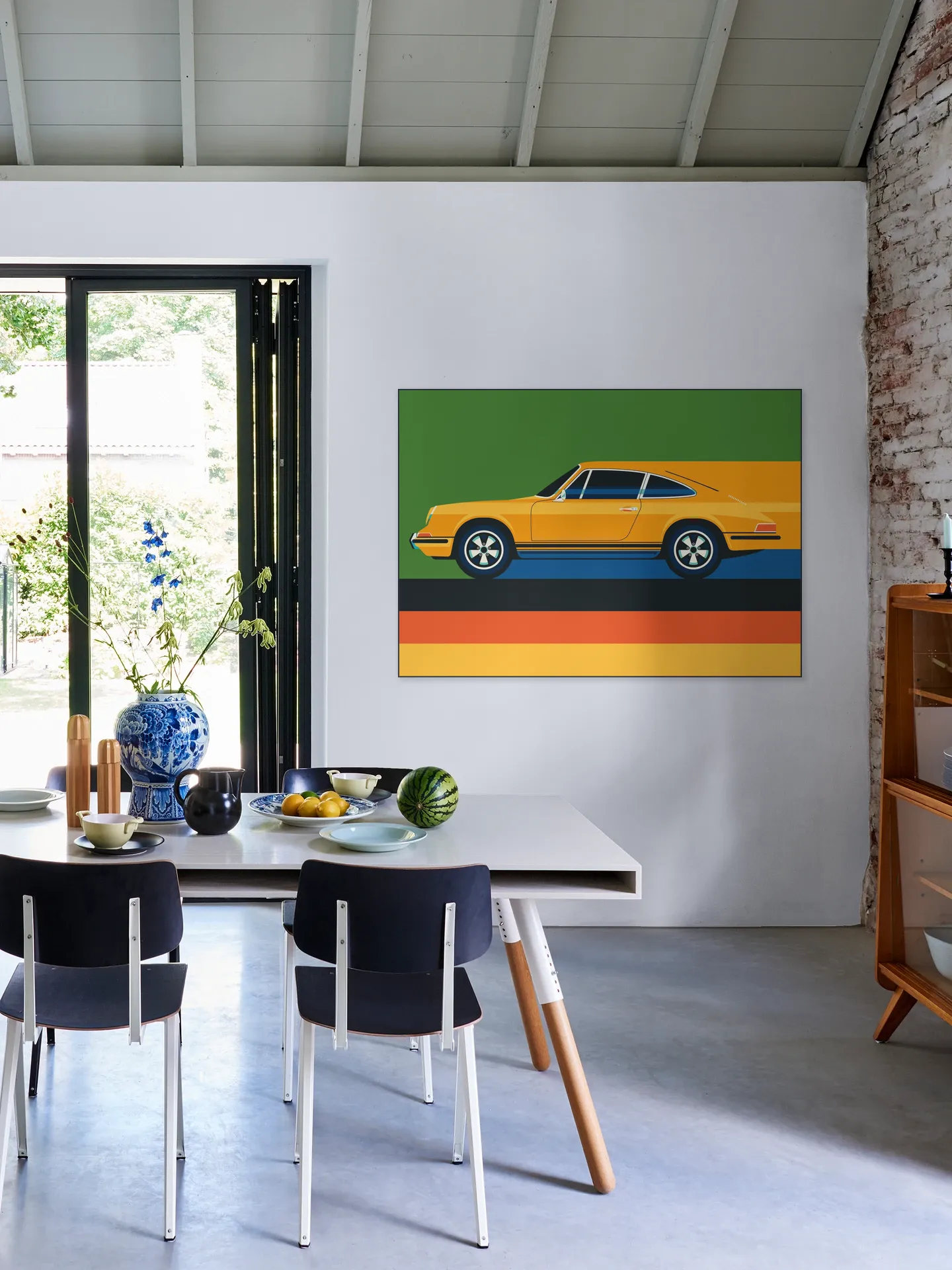 Orange Vintage Sports Car Side