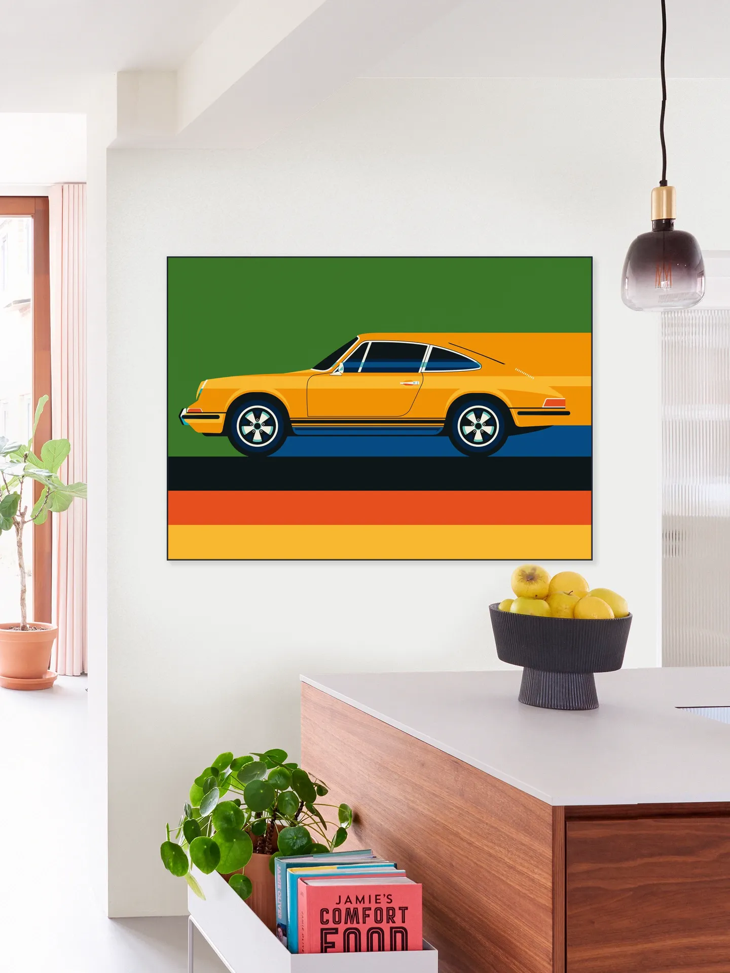 Orange Vintage Sports Car Side