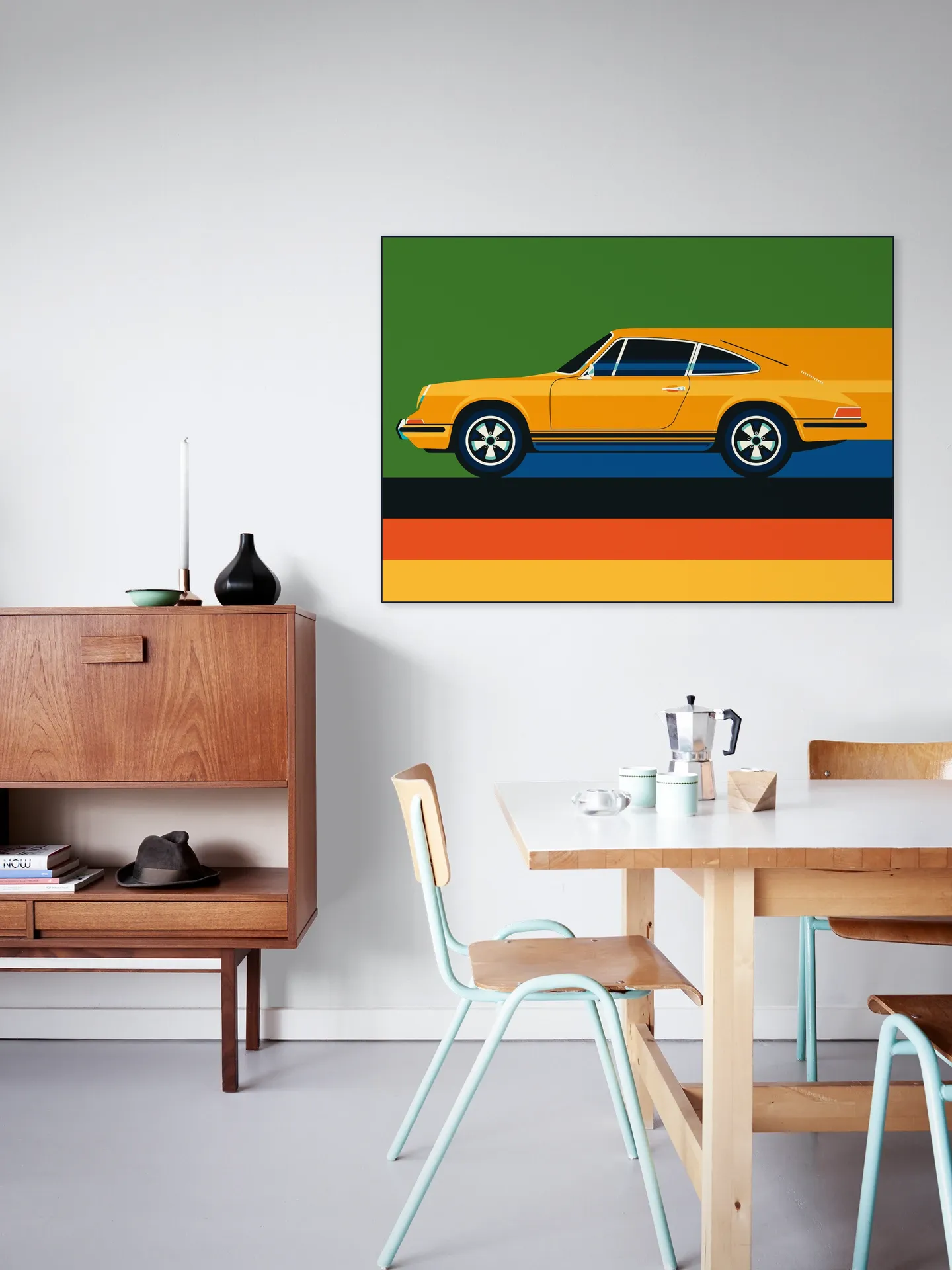 Orange Vintage Sports Car Side