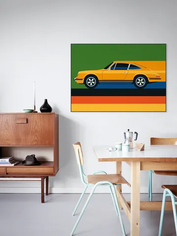 Orange Vintage Sports Car Side