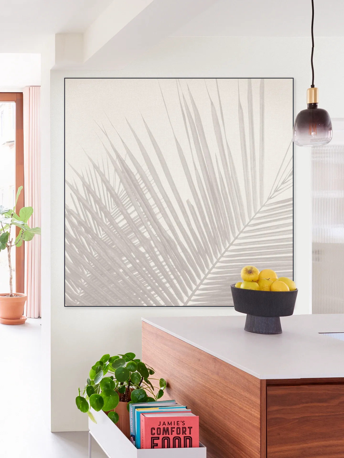 Neutral Tropical palm leaves