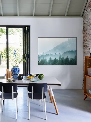 Foggy Evergreen Forest In The Mountains