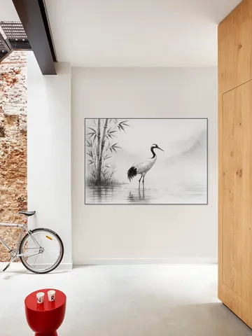 Crane in the Morning Mist