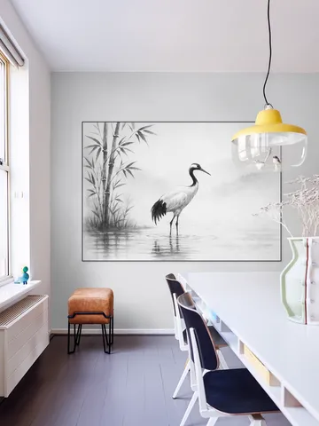 Crane in the Morning Mist