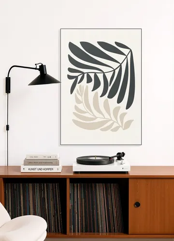 Modern Fern in Beige and Black