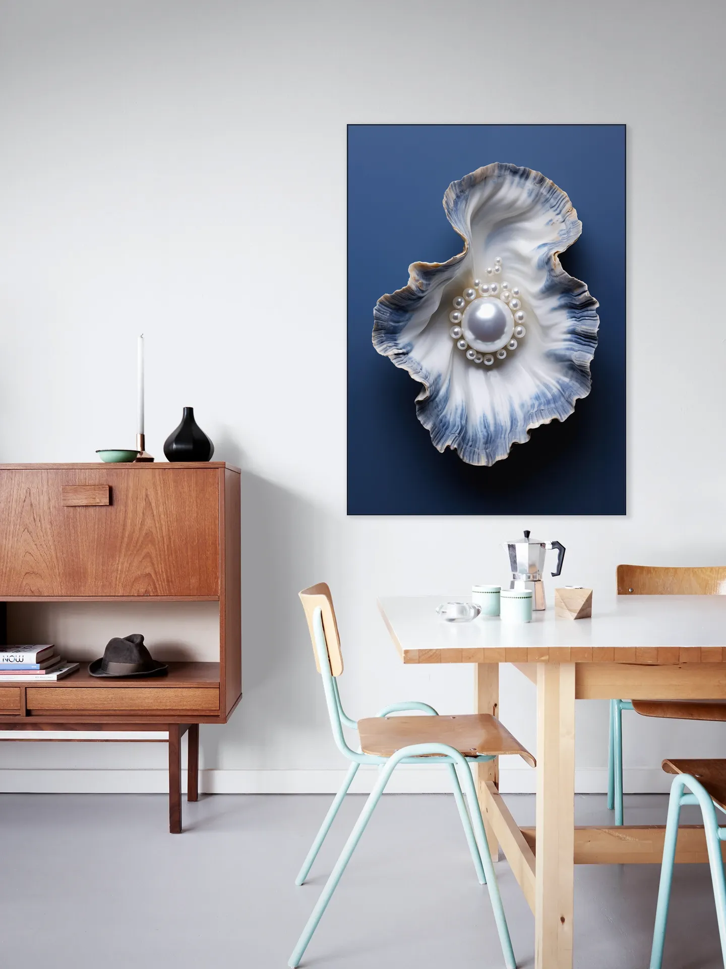 Blue Oyster with Pearls