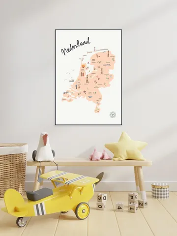 The Netherlands Kids Map beige