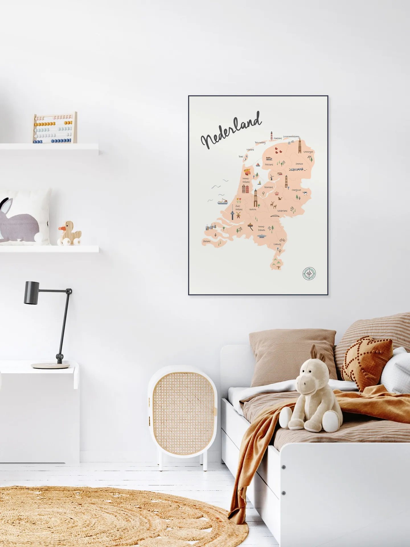 The Netherlands Kids Map beige