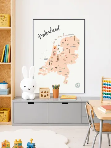 The Netherlands Kids Map beige