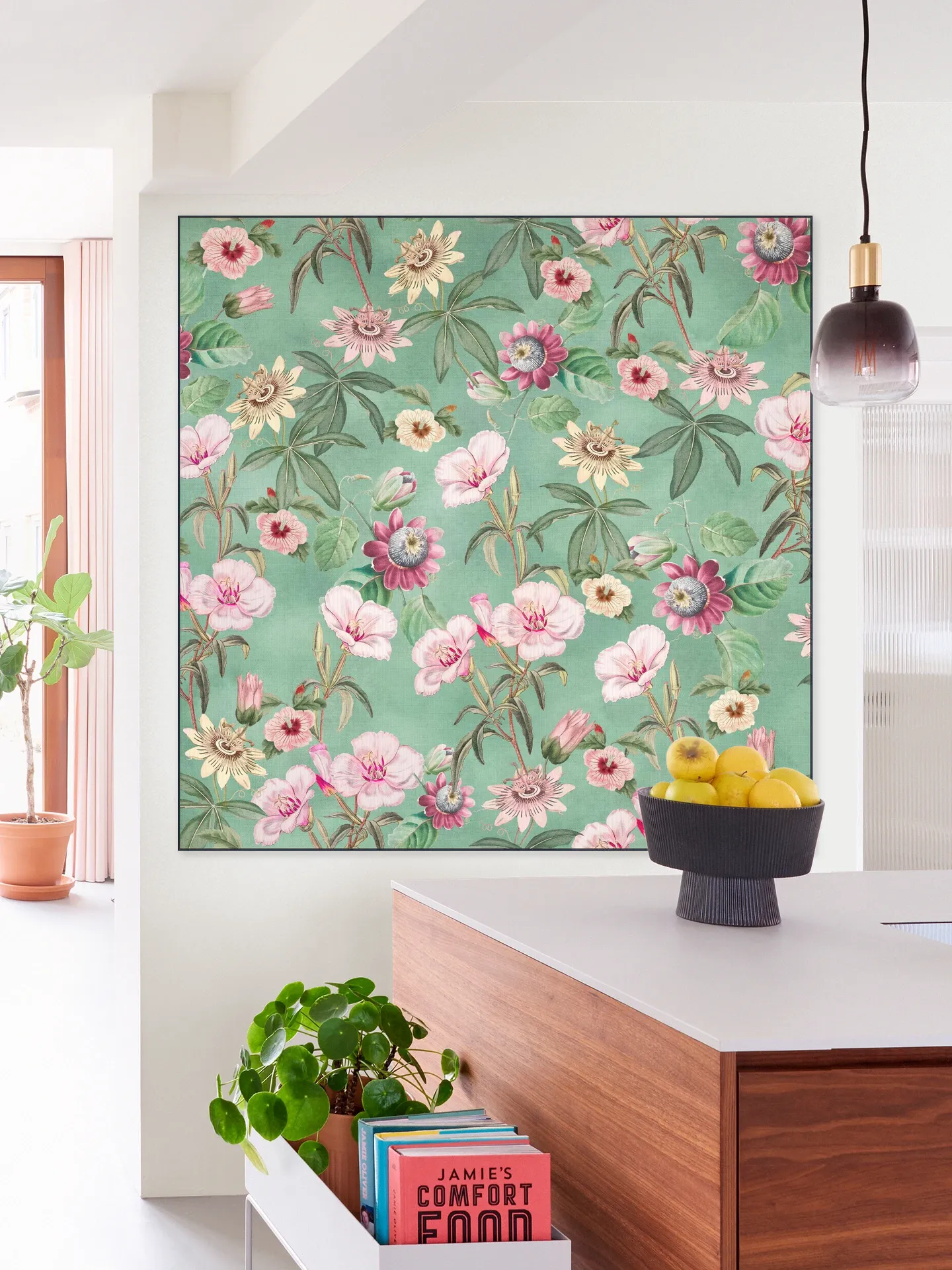 Tropical Vintage Passiflora and Hibiscus