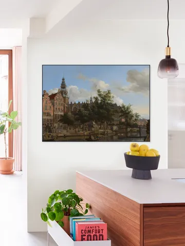 View of Oudezijds Voorburgwal with the Oude Kerk in Amsterdam