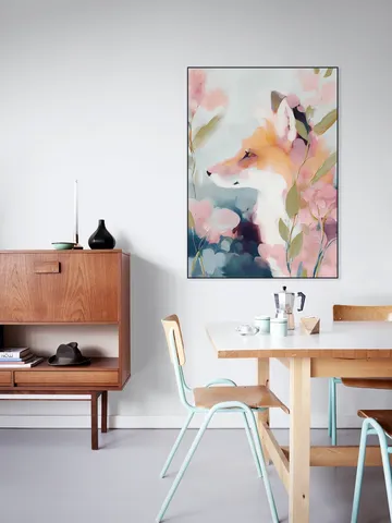 Dreamy Fox Portrait With Flowers