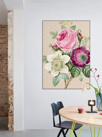 Vintage Redoute Peonies and Roses II