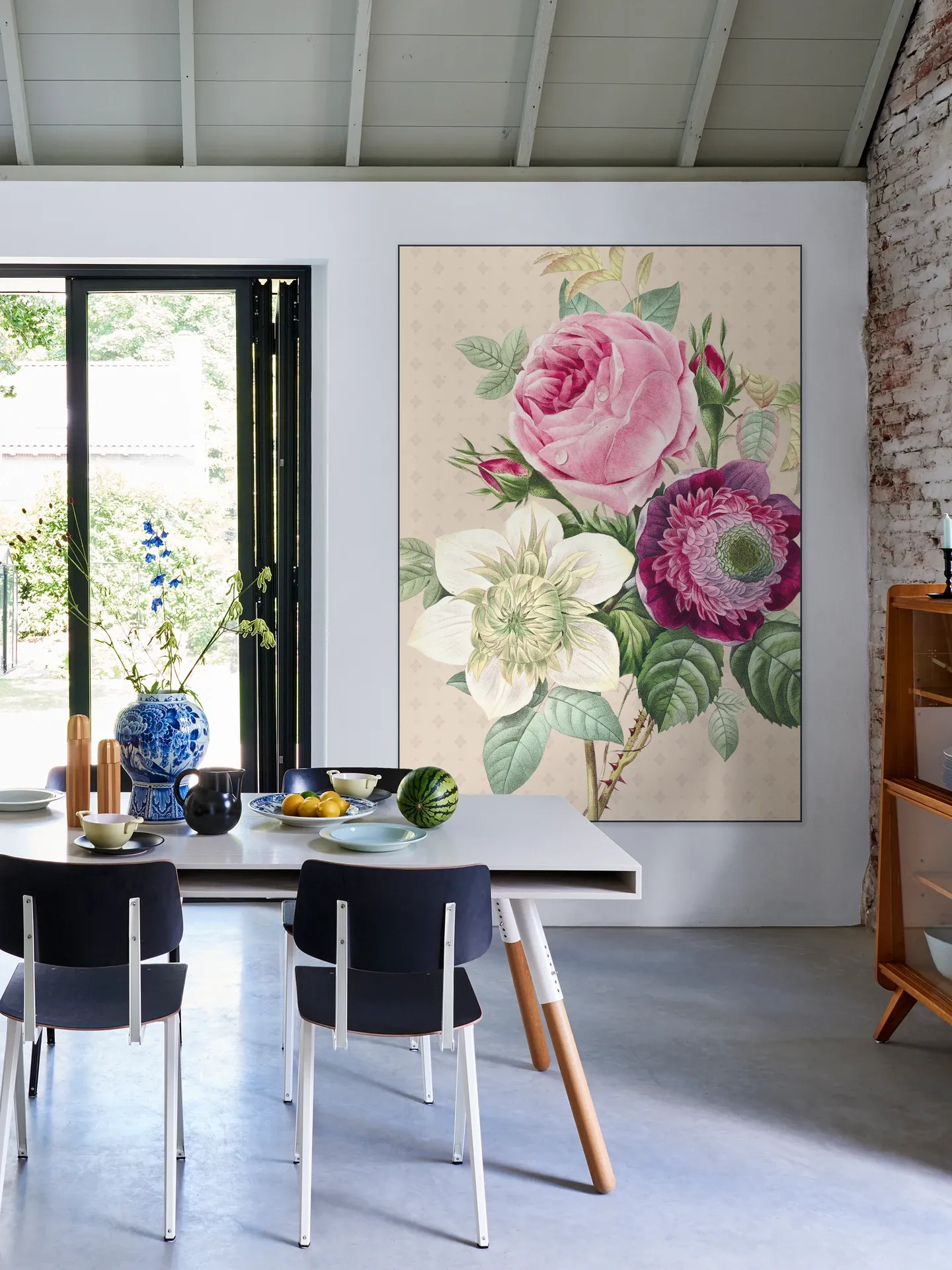 Vintage Redoute Peonies and Roses II