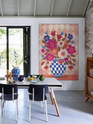 Vase Flowers Brights & Blues