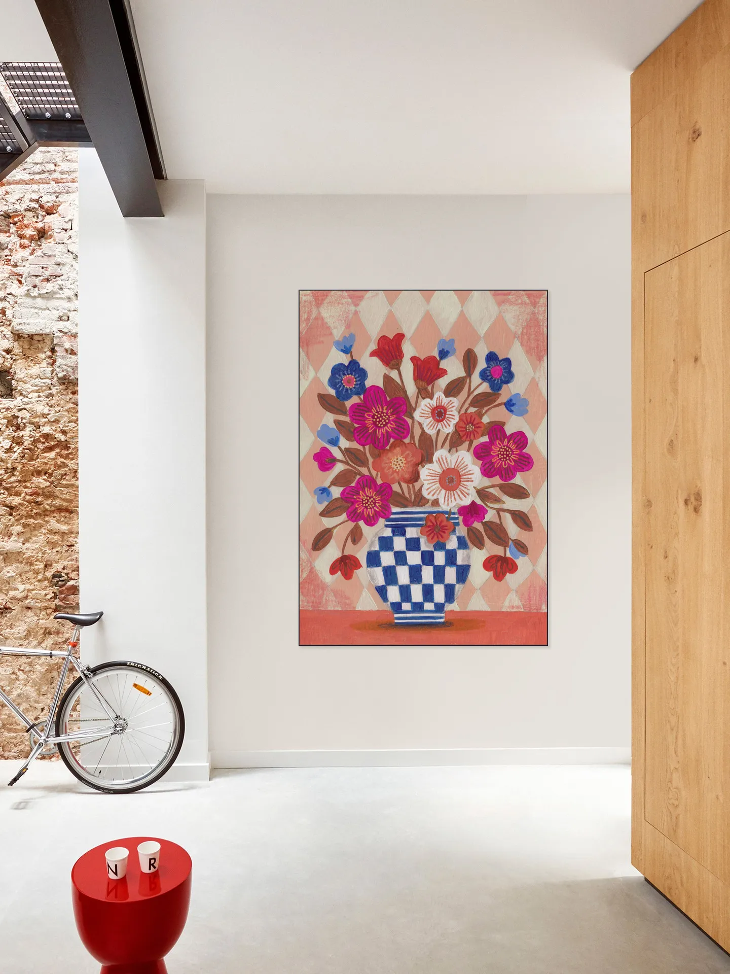 Vase Flowers Brights & Blues