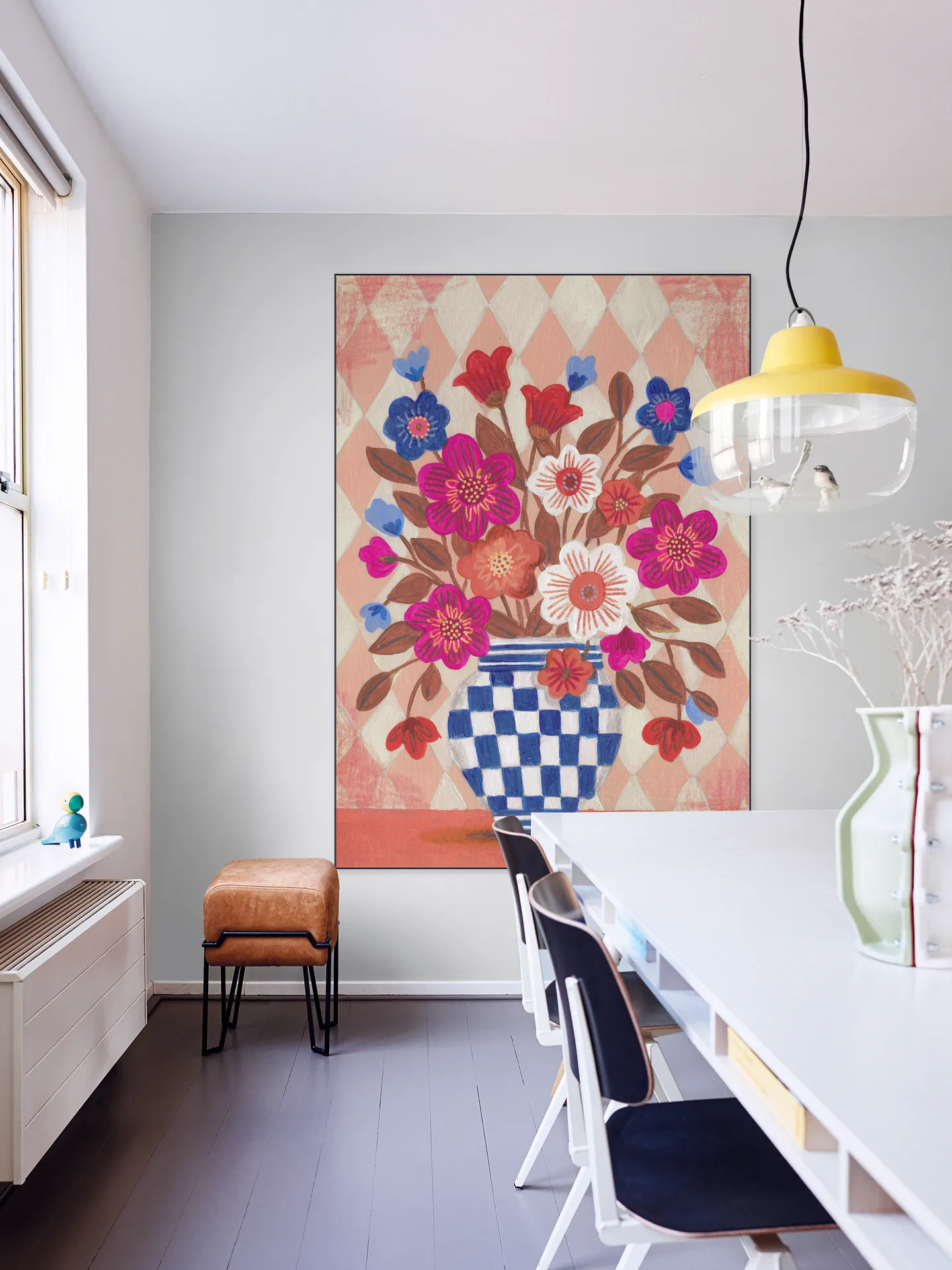 Vase Flowers Brights & Blues