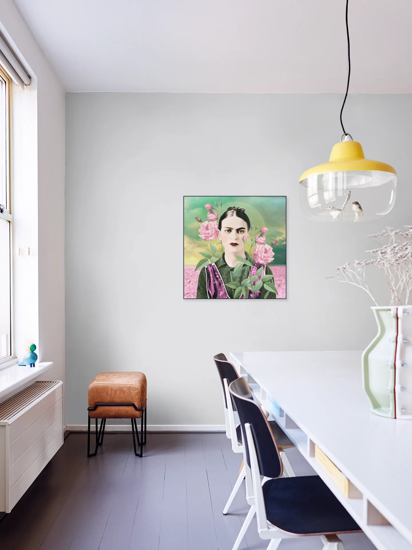 Frida in Fields of Roses