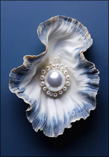 Blue Oyster with Pearls
