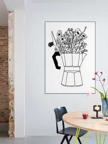 Moka Flowers Black & White