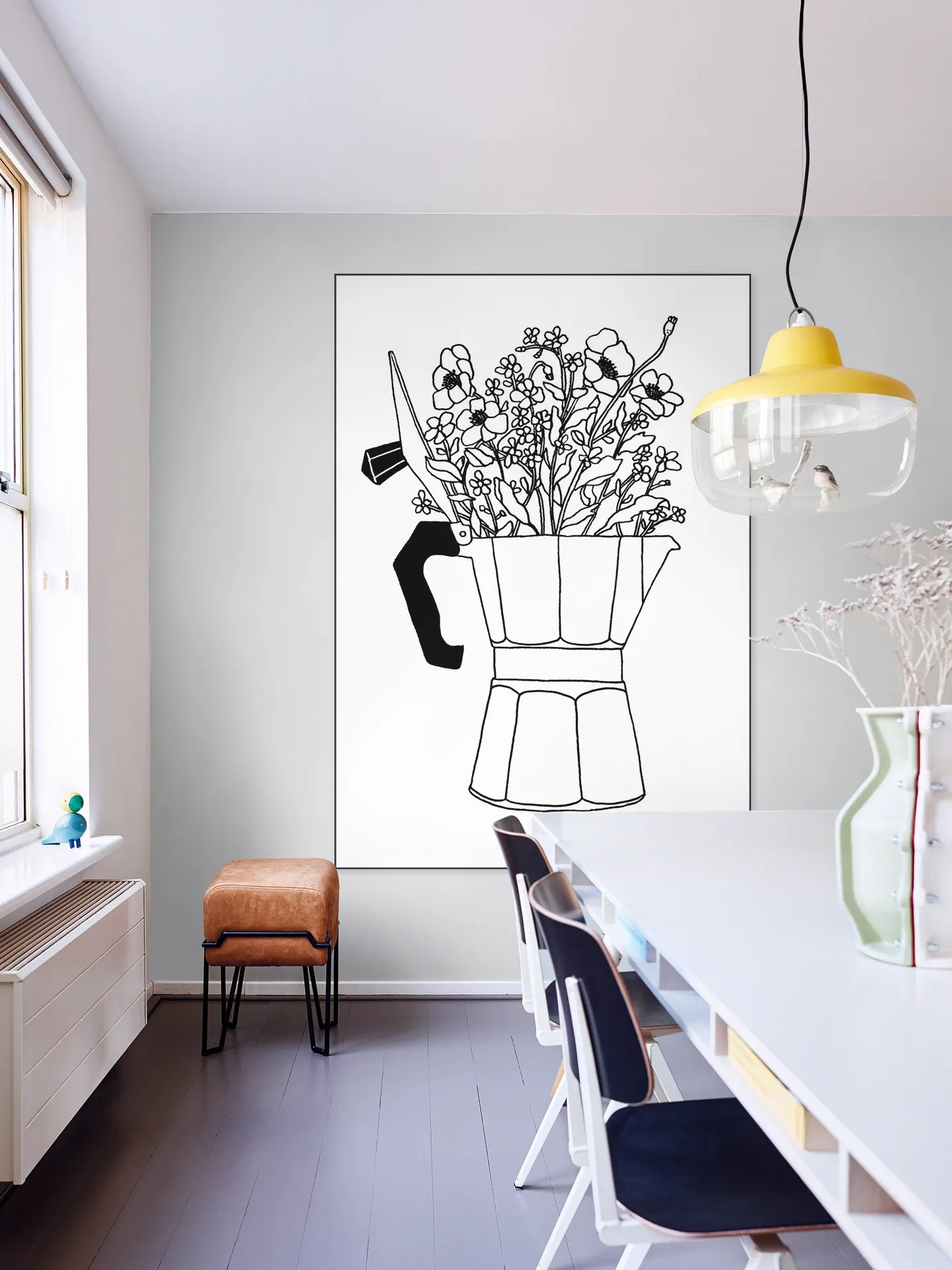 Moka Flowers Black & White