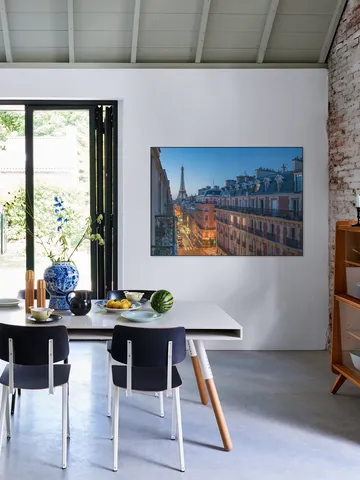 Balcony with Eiffel Tower view, Paris, France