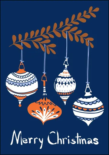 Cheerful Little Christmas Baubles - Blue